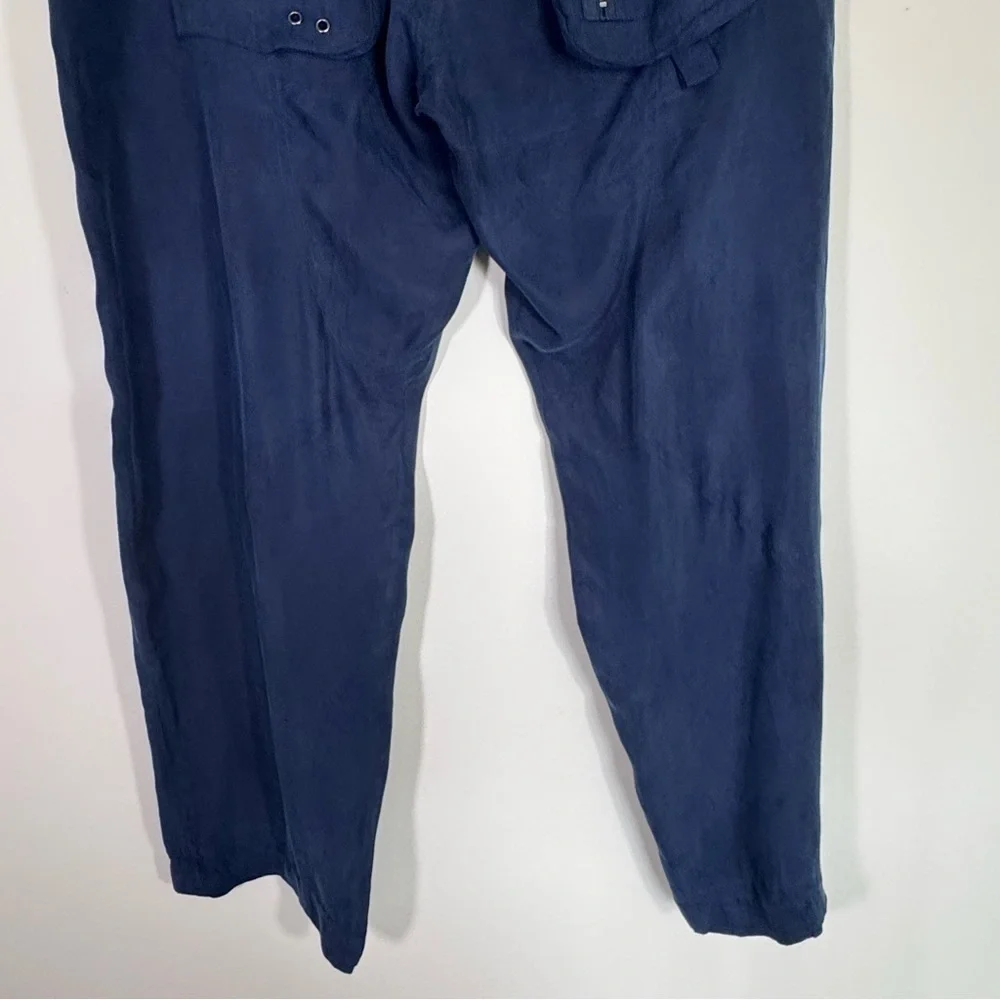 Johnny Was Pete & Greta Navy Blue Cargo Pants Size 12 lagenlook casual
